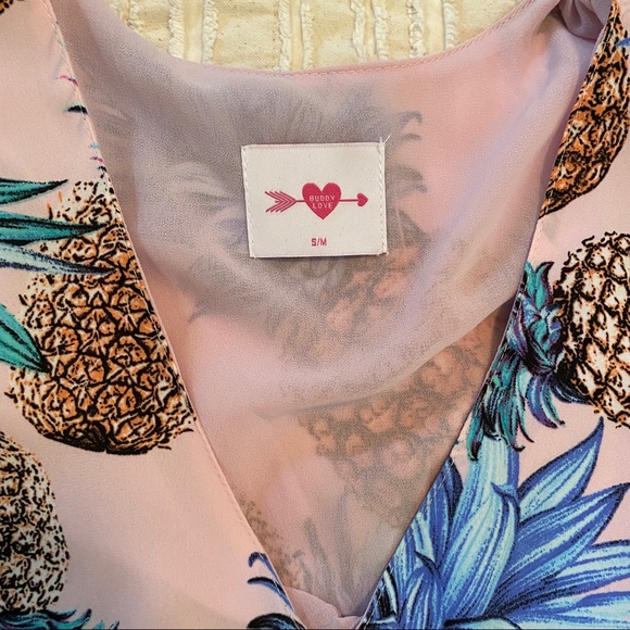 Buddy Love Pineapple Print Tunic Dress S/M - Picture 2 of 6